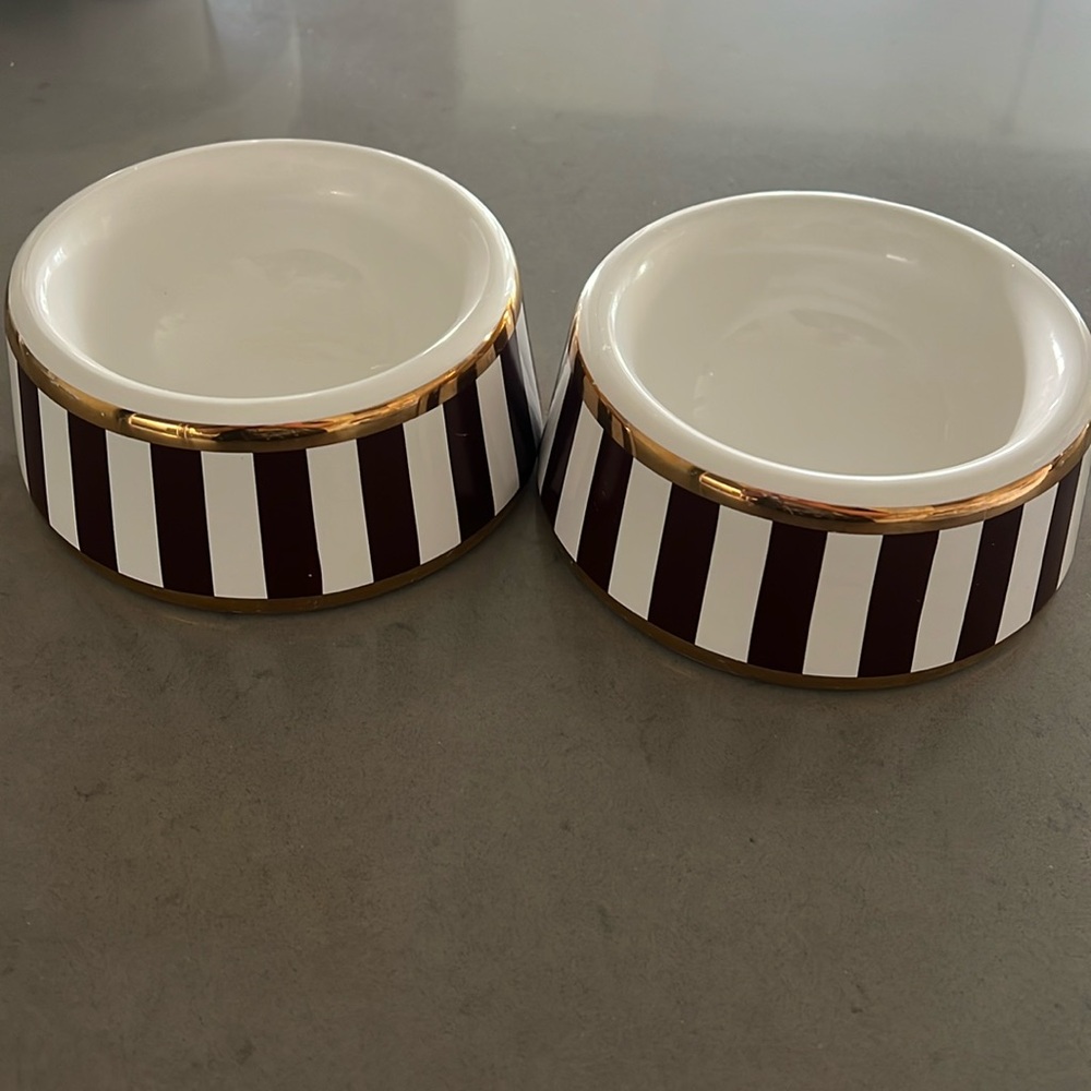 Henri Bendel Dog Dishes x2